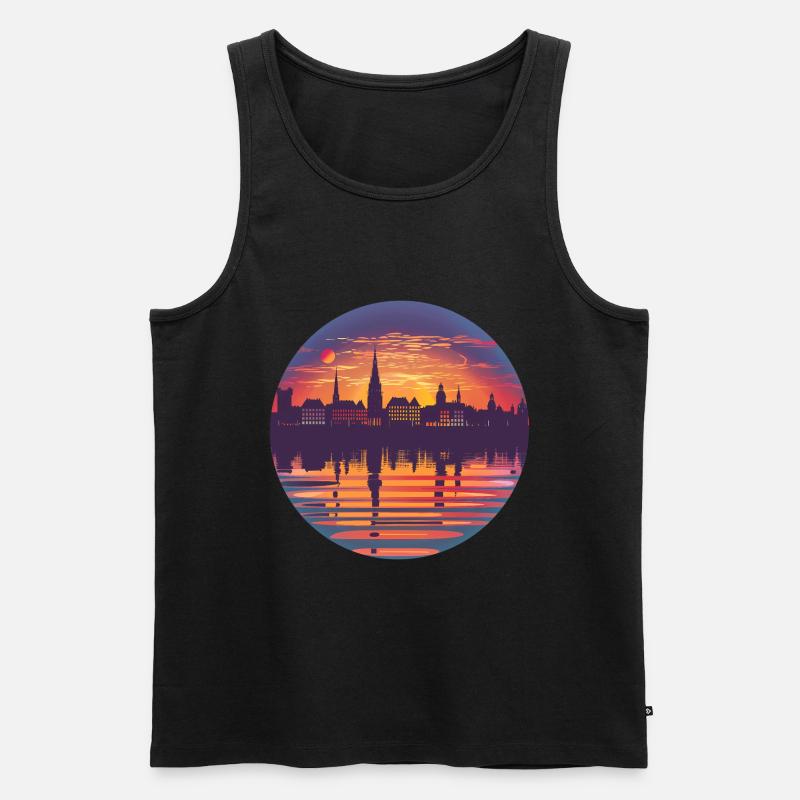 Bremen Skyline - Männer Premium Bio Tank Top - Schwarz