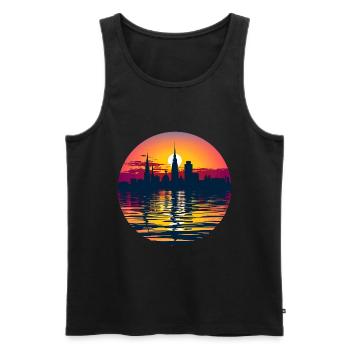Duisburg Skyline - Männer Premium Bio Tank Top - Schwarz - Vorne - Michal (187cm)