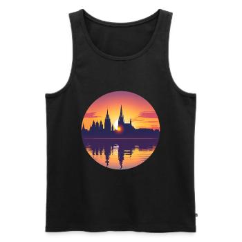 Erlangen Skyline - Männer Premium Bio Tank Top - Schwarz - Vorne - Michal (187cm)
