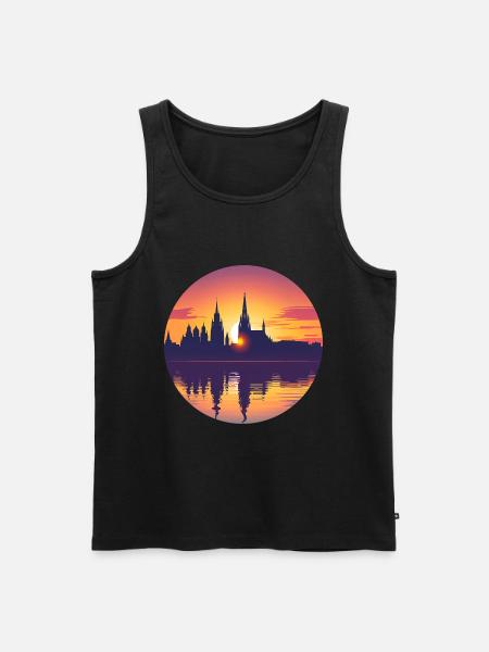 Erlangen Skyline - Männer Premium Bio Tank Top - Schwarz