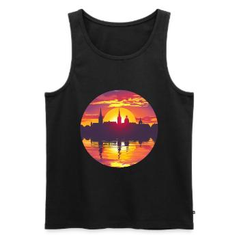 Furth Skyline - Männer Premium Bio Tank Top - Schwarz - Vorne - Michal (187cm)