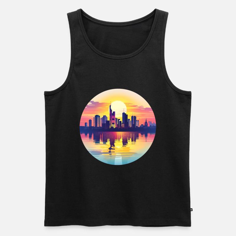 Frankfurt Skyline - Männer Premium Bio Tank Top - Schwarz