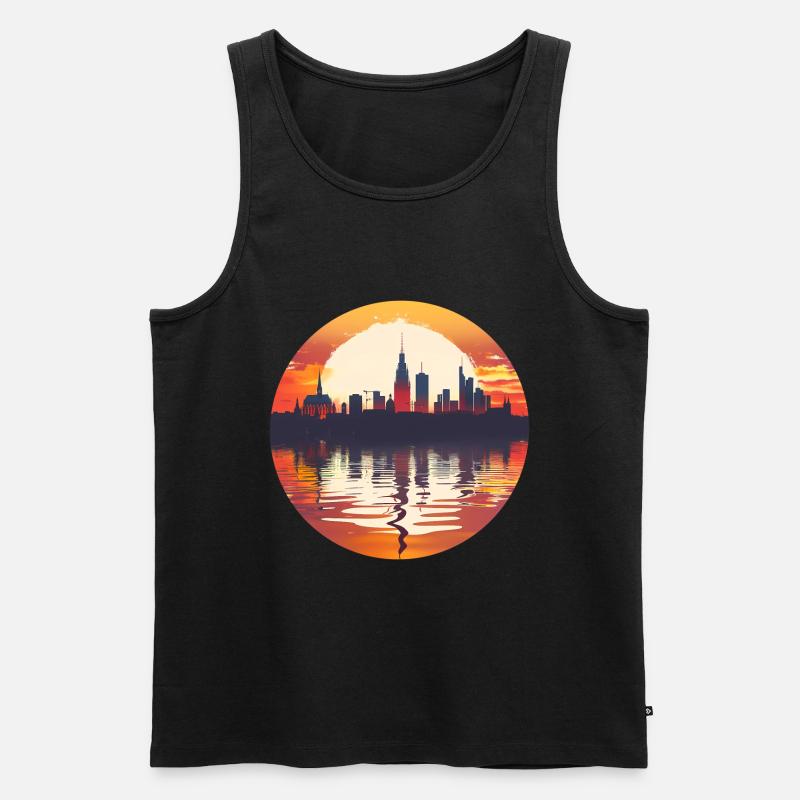 Gieben Skyline - Männer Premium Bio Tank Top - Schwarz