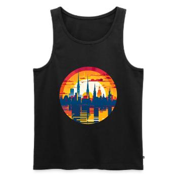 Düren Skyline - Débardeur bio Premium Homme - noir - Devant - AI Model Male 178 light (178cm)