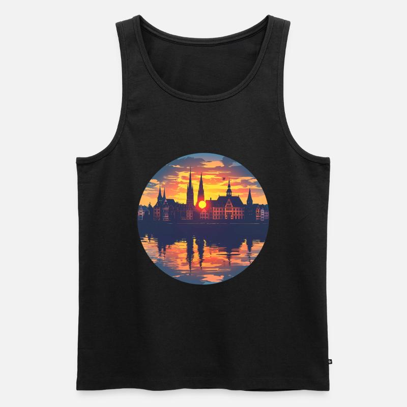 Freiburg Skyline - Männer Premium Bio Tank Top - Schwarz
