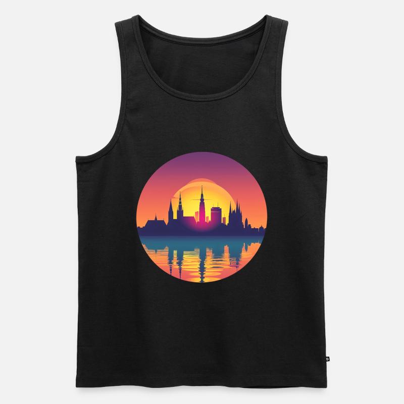 Gera Skyline - Männer Premium Bio Tank Top - Schwarz
