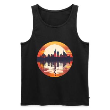Gieben Skyline - Männer Premium Bio Tank Top - Schwarz - Vorne - Michal (187cm)