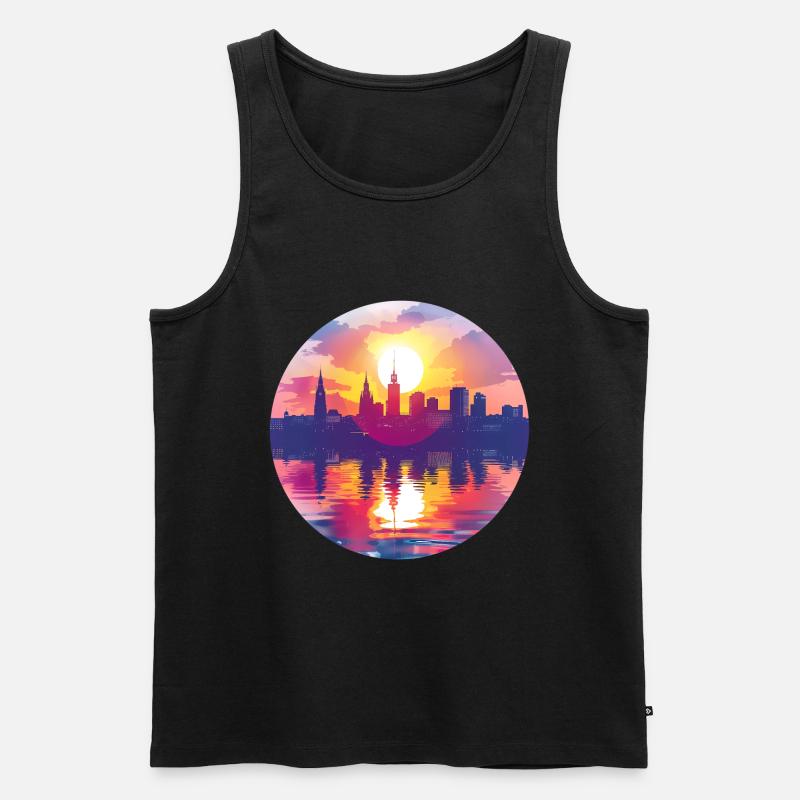 Siegen Skyline - Männer Premium Bio Tank Top - Schwarz