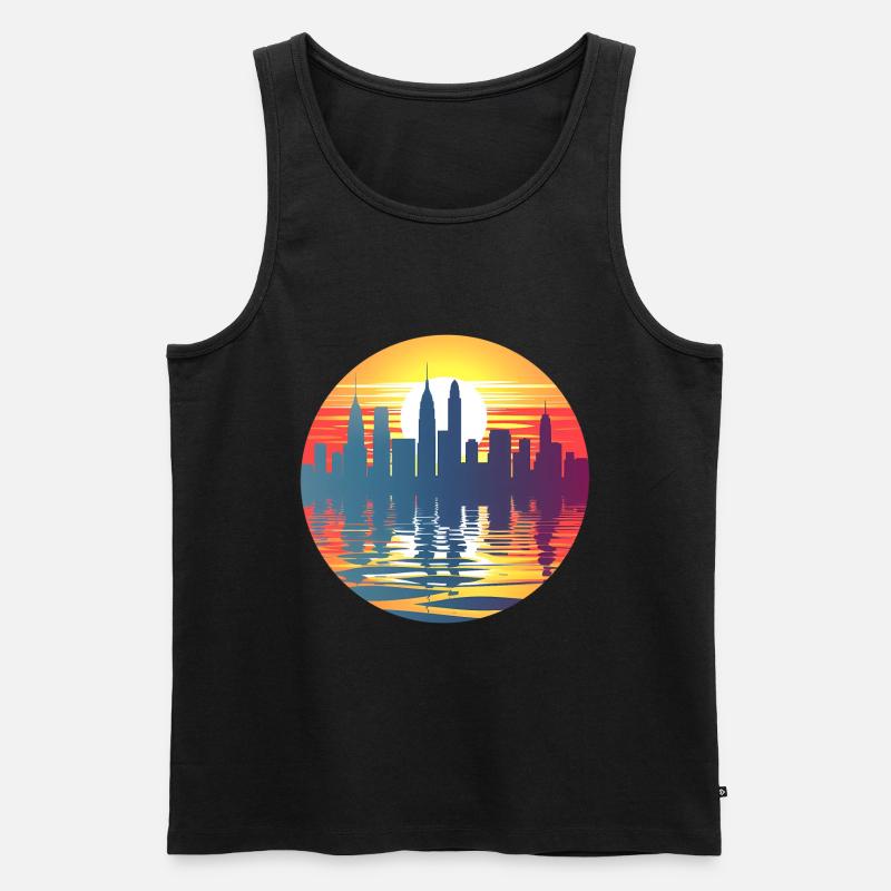 Solingen Skyline - Männer Premium Bio Tank Top - Schwarz