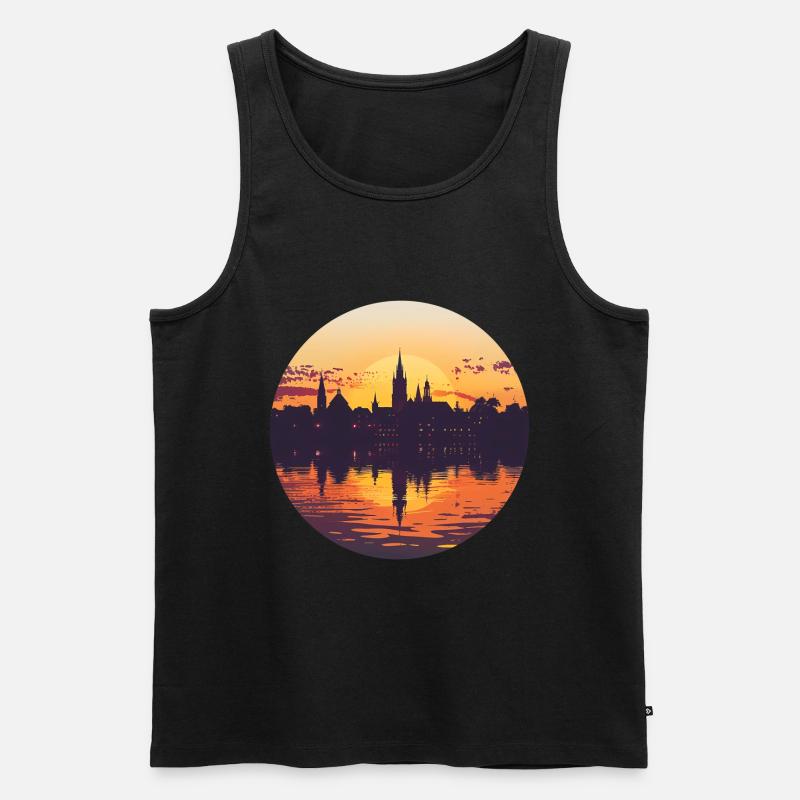 Ulm Skyline - Männer Premium Bio Tank Top - Schwarz