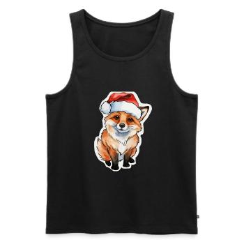 Fox Christmas Watercolors - Men's Premium Organic Tank Top - black - Front - Michal (187cm)