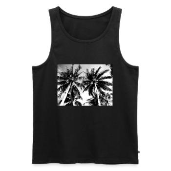Black White Palm Trees IMG 20190602 111239 - Men's Premium Organic Tank Top - black - Front - Michal (187cm)