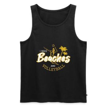 Beach-Volleyball - Männer Premium Bio Tank Top - Schwarz - Vorne - Michal (187cm)