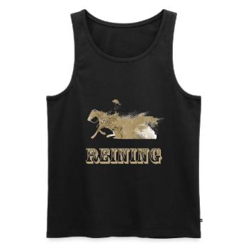 reining - Débardeur bio Premium Homme - noir - Devant - AI Model Male 178 light (178cm)