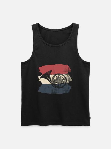 French horn retro - Men's Premium Organic Tank Top - black
