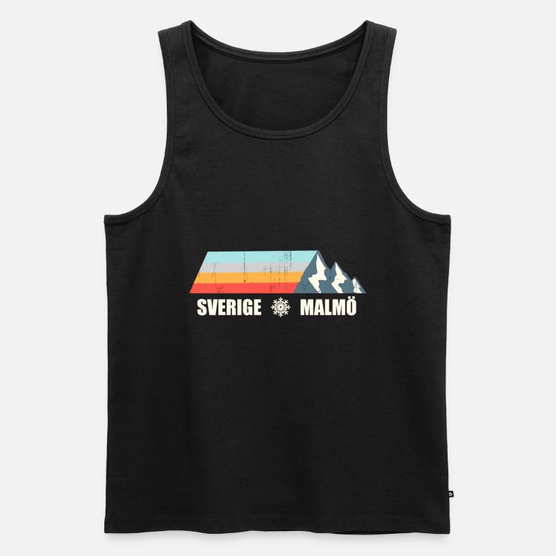 Malmö - Männer Premium Bio Tank Top - Schwarz