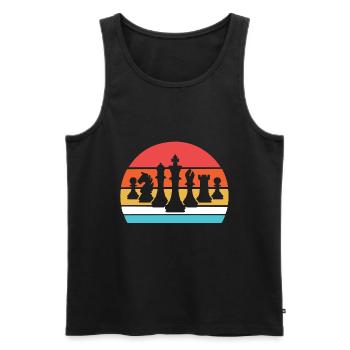 König Schach - Männer Premium Bio Tank Top - Schwarz - Vorne - AI Model Male 178 light (178cm)