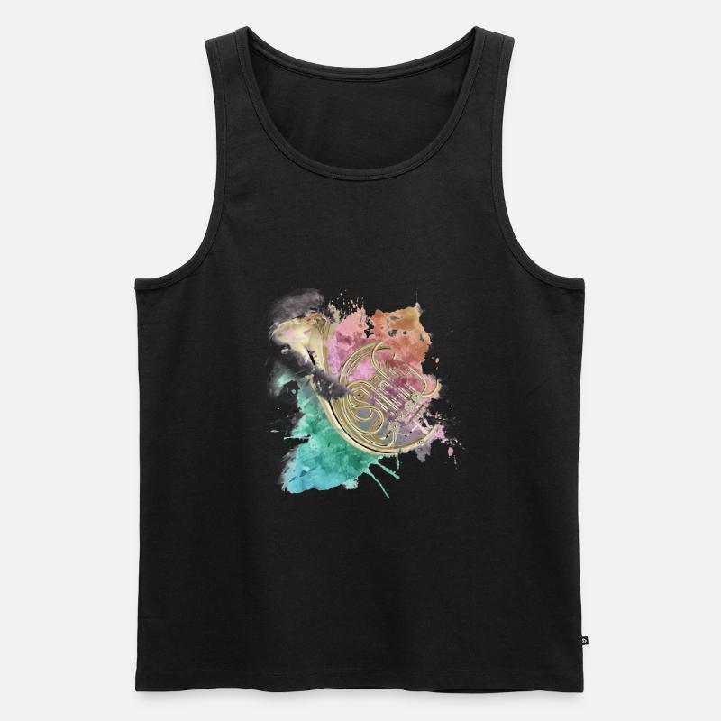 Horn - Männer Premium Bio Tank Top - Schwarz