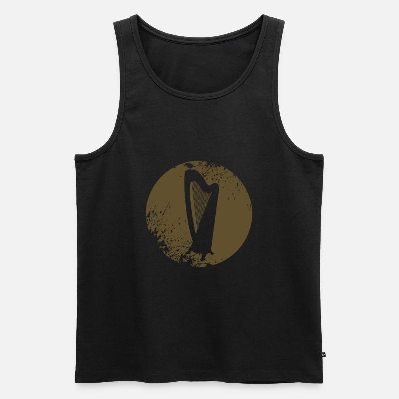 harfe - Männer Premium Bio Tank Top - Schwarz