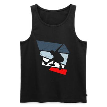 frisbee - Men's Premium Organic Tank Top - black - Front - AI Model Male 178 light (178cm)