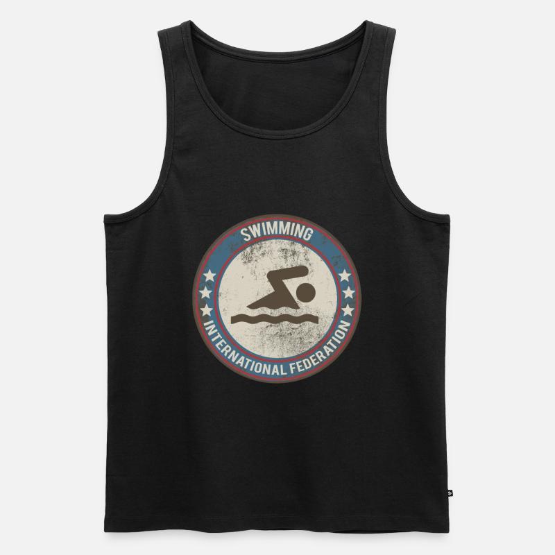 schwimmen - Männer Premium Bio Tank Top - Schwarz