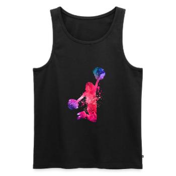 cheerleading - Débardeur bio Premium Homme - noir - Devant - Michal (187cm)