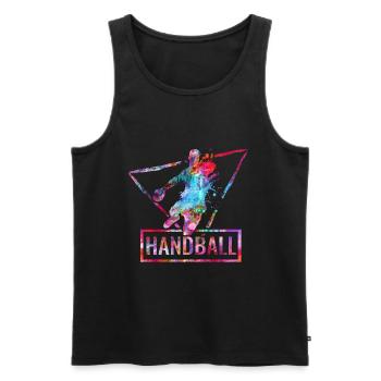handball handballer geschenk - Männer Premium Bio Tank Top - Schwarz - Vorne - Michal (187cm)