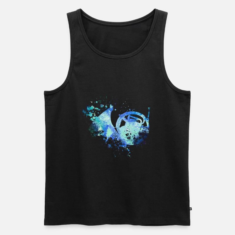 Waldhorn Waldhorn - Männer Premium Bio Tank Top - Schwarz