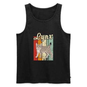 Jüngerer Luchs - Männer Premium Bio Tank Top - Schwarz - Vorne - AI Model Male 178 light (178cm)