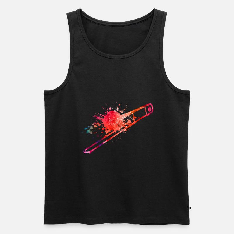 Posaune - Männer Premium Bio Tank Top - Schwarz