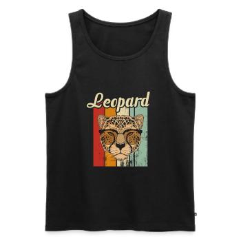 Leopard - Männer Premium Bio Tank Top - Schwarz - Vorne - AI Model Male 178 light (178cm)
