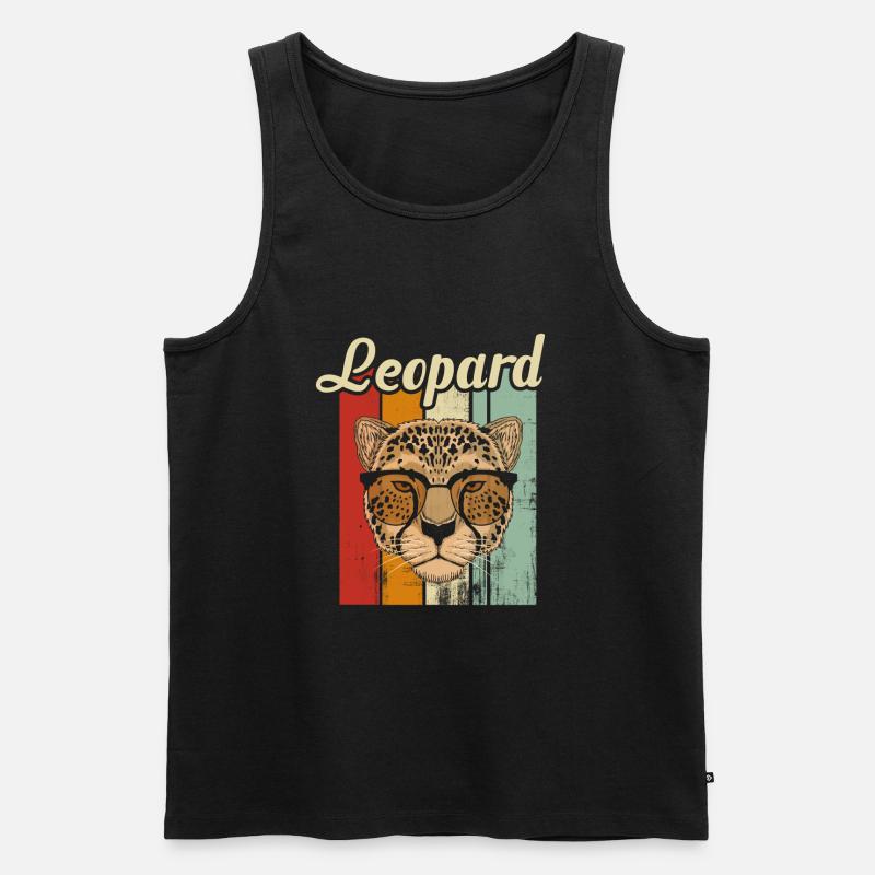 leopard - Men's Premium Organic Tank Top - black