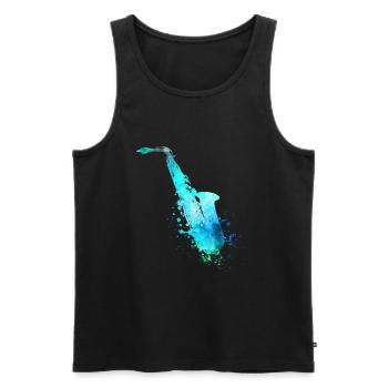 Saxophon - Männer Premium Bio Tank Top - Schwarz - Vorne - Michal (187cm)