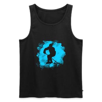 ice Hockey - Men's Premium Organic Tank Top - black - Front - AI Model Male 178 light (178cm)