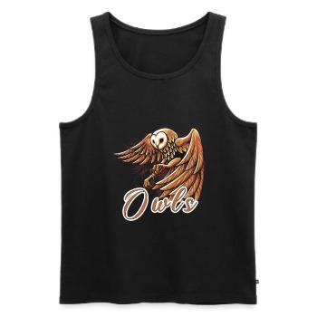 Eulen - Männer Premium Bio Tank Top - Schwarz - Vorne - AI Model Male 178 light (178cm)