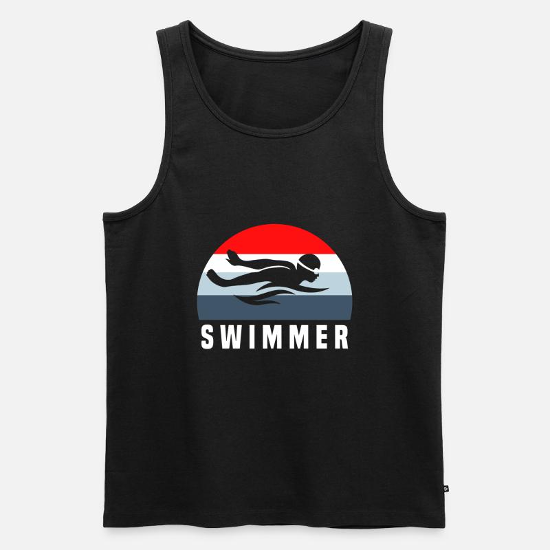 Schwimmer - Männer Premium Bio Tank Top - Schwarz