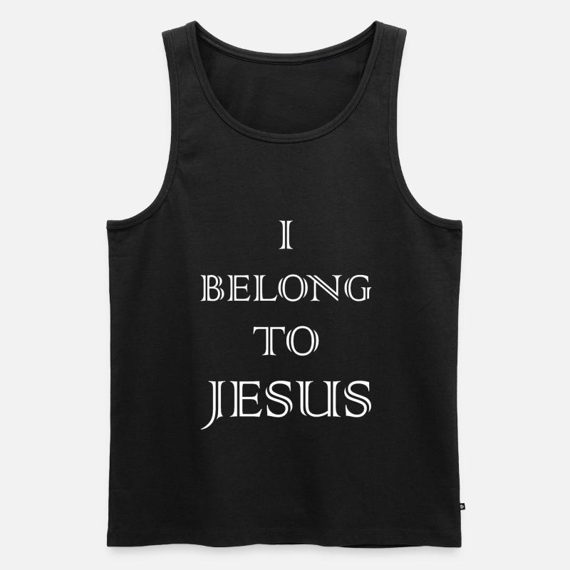 Ich gehöre zu Jesus - Männer Premium Bio Tank Top - Schwarz