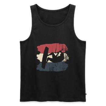 Kitesurfen - Männer Premium Bio Tank Top - Schwarz - Vorne - AI Model Male 178 light (178cm)