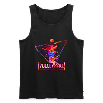 volley-ball - Débardeur bio Premium Homme - noir - Devant - Michal (187cm)