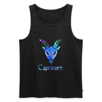 Capricorne - Débardeur bio Premium Homme - noir - Devant - AI Model Male 178 light (178cm)