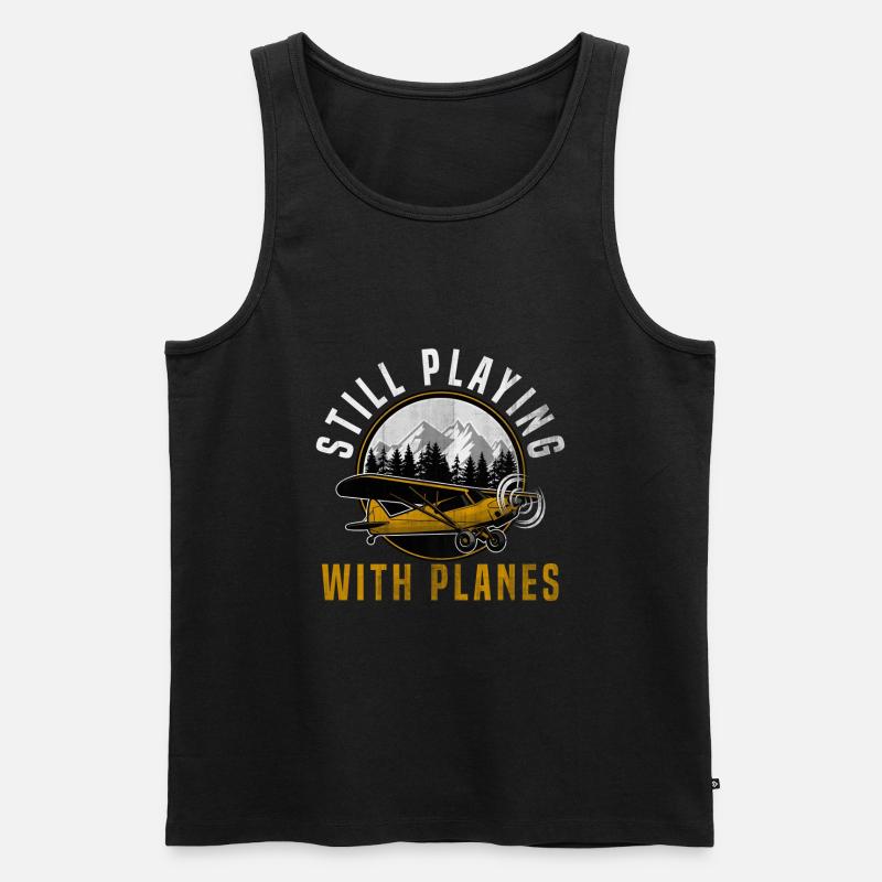 Flugzeug - Männer Premium Bio Tank Top - Schwarz