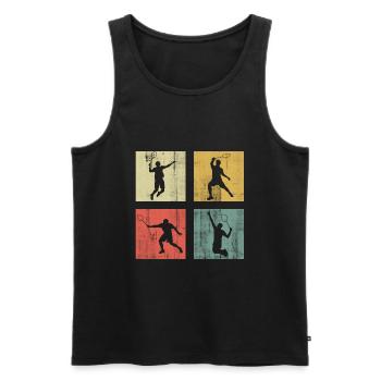 Badminton - Männer Premium Bio Tank Top - Schwarz - Vorne - Michal (187cm)