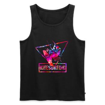 Kitesurfen - Männer Premium Bio Tank Top - Schwarz - Vorne - AI Model Male 178 light (178cm)