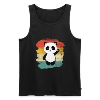 Pandabär - Männer Premium Bio Tank Top - Schwarz - Vorne - Michal (187cm)