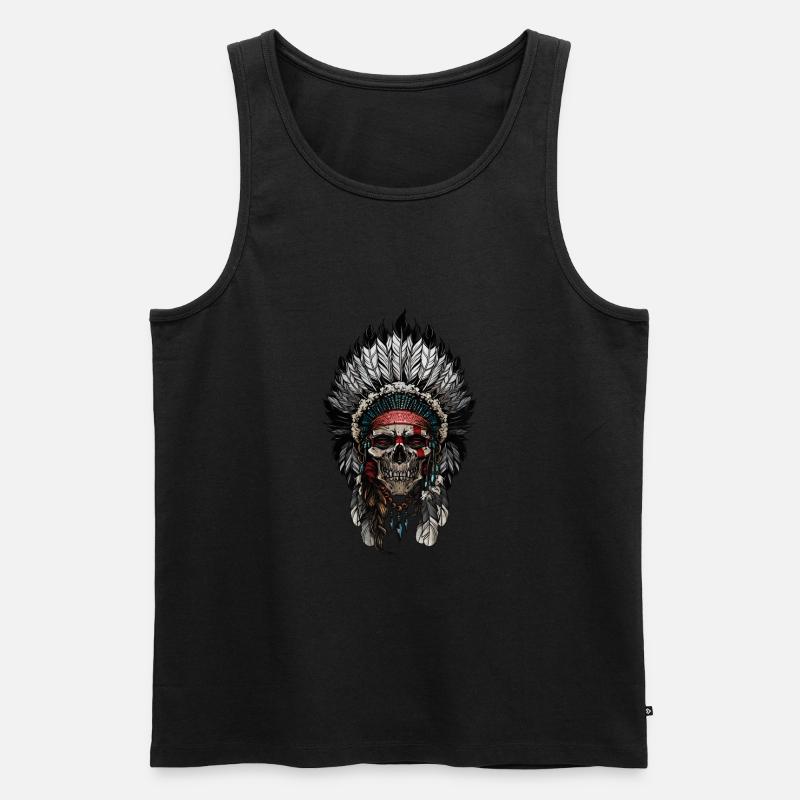 Indianer - Männer Premium Bio Tank Top - Schwarz