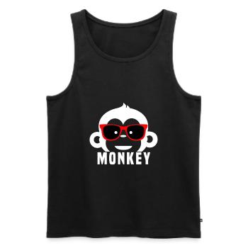 Affe - Männer Premium Bio Tank Top - Schwarz - Vorne - AI Model Male 178 light (178cm)