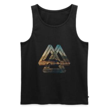 mountain - Men's Premium Organic Tank Top - black - Front - Michal (187cm)
