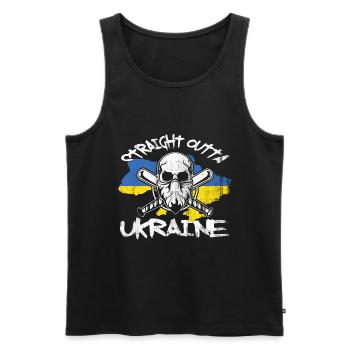 Ukraine - Männer Premium Bio Tank Top - Schwarz - Vorne - Michal (187cm)