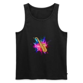 Saxophon - Männer Premium Bio Tank Top - Schwarz - Vorne - Michal (187cm)