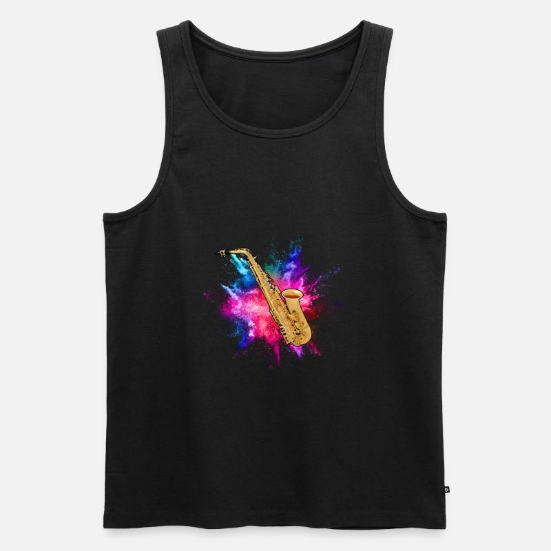 Saxophon - Männer Premium Bio Tank Top - Schwarz